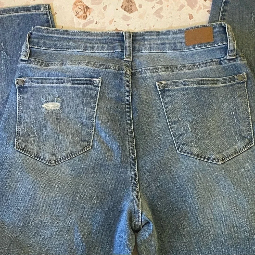 Judy Blue Size 29 Relaxed‎ Fit Jeans Distressed Whiskers Beach Splash Med Wash